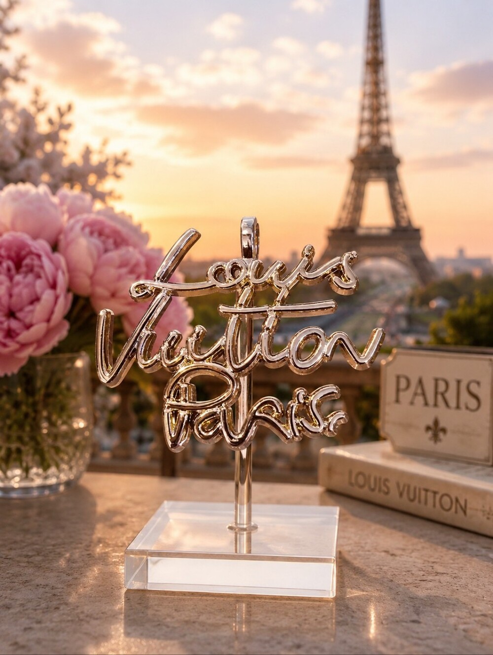 LV Paris Script Pendant/Zipper Pull/Bag Charm